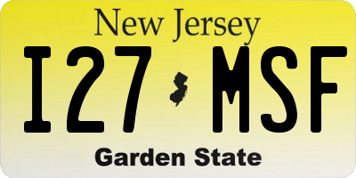 NJ license plate I27MSF