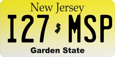 NJ license plate I27MSP