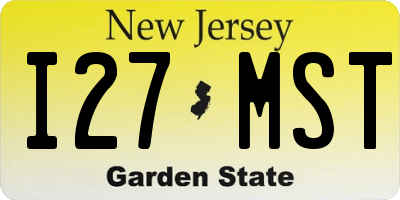NJ license plate I27MST
