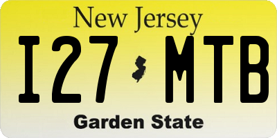 NJ license plate I27MTB