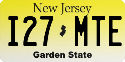 NJ license plate I27MTE