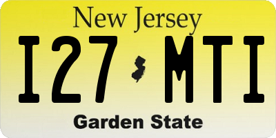 NJ license plate I27MTI