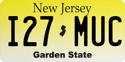 NJ license plate I27MUC