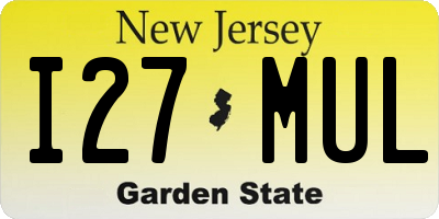 NJ license plate I27MUL