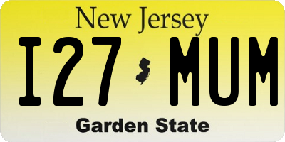 NJ license plate I27MUM