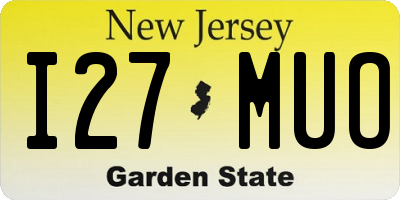 NJ license plate I27MUO