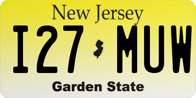 NJ license plate I27MUW