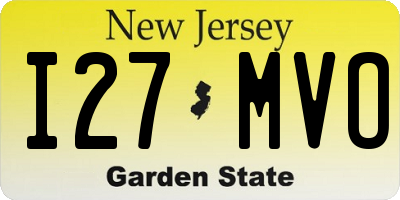 NJ license plate I27MVO