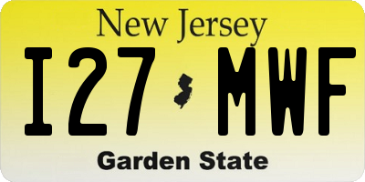 NJ license plate I27MWF