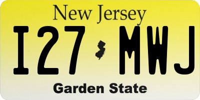 NJ license plate I27MWJ