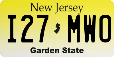 NJ license plate I27MWO