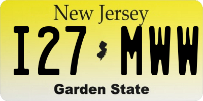 NJ license plate I27MWW