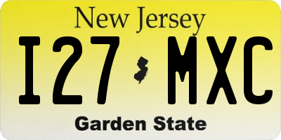 NJ license plate I27MXC