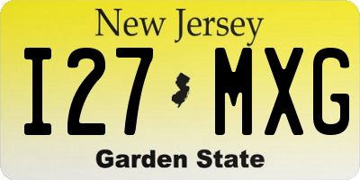 NJ license plate I27MXG