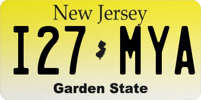 NJ license plate I27MYA