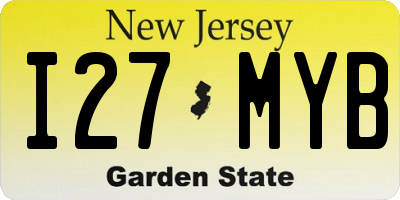 NJ license plate I27MYB