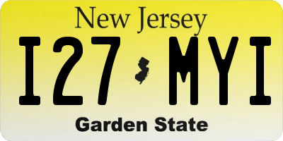 NJ license plate I27MYI