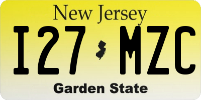 NJ license plate I27MZC