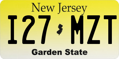 NJ license plate I27MZT