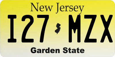 NJ license plate I27MZX