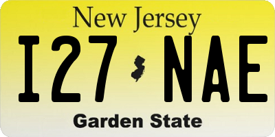 NJ license plate I27NAE