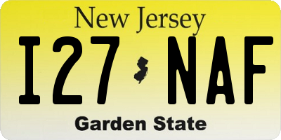 NJ license plate I27NAF
