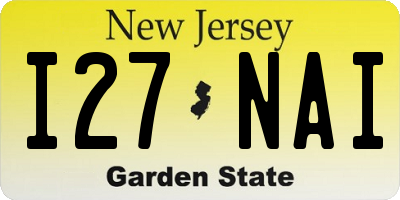 NJ license plate I27NAI