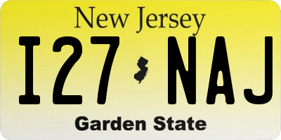 NJ license plate I27NAJ
