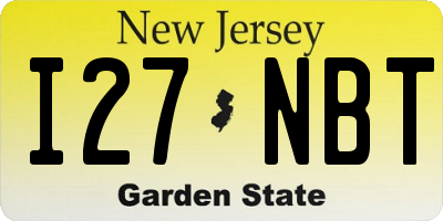 NJ license plate I27NBT