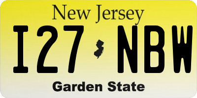 NJ license plate I27NBW