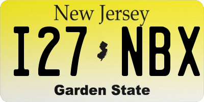 NJ license plate I27NBX