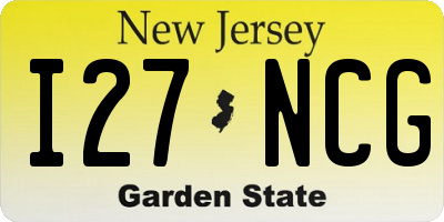 NJ license plate I27NCG