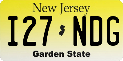 NJ license plate I27NDG