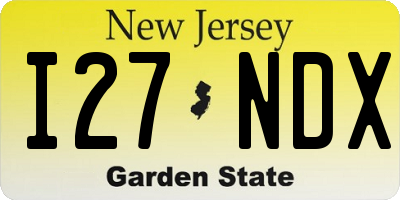 NJ license plate I27NDX