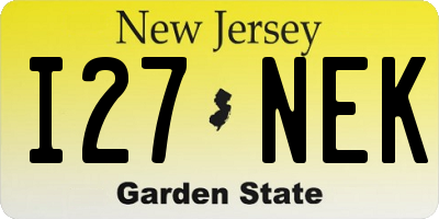 NJ license plate I27NEK