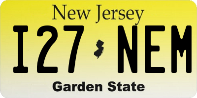 NJ license plate I27NEM
