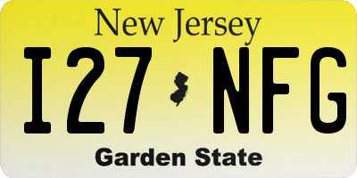 NJ license plate I27NFG