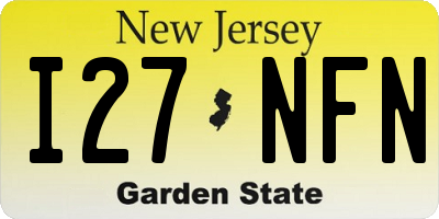 NJ license plate I27NFN