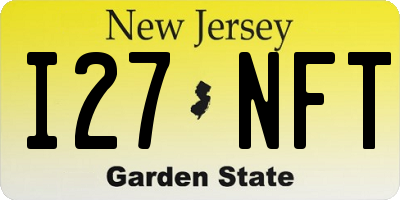 NJ license plate I27NFT
