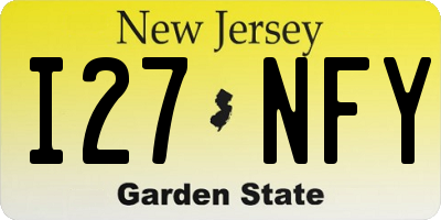 NJ license plate I27NFY