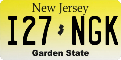 NJ license plate I27NGK