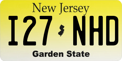 NJ license plate I27NHD