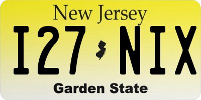 NJ license plate I27NIX