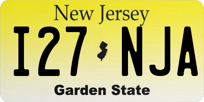 NJ license plate I27NJA
