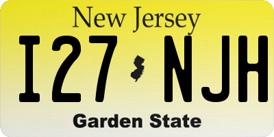 NJ license plate I27NJH