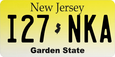 NJ license plate I27NKA