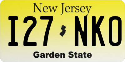 NJ license plate I27NKO