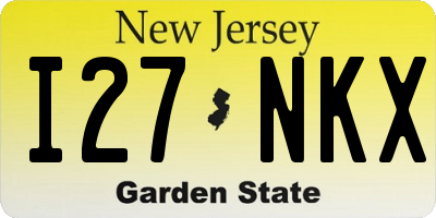 NJ license plate I27NKX