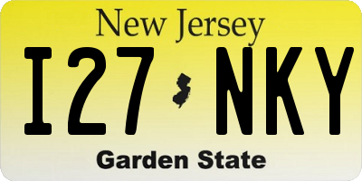 NJ license plate I27NKY