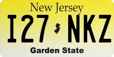 NJ license plate I27NKZ